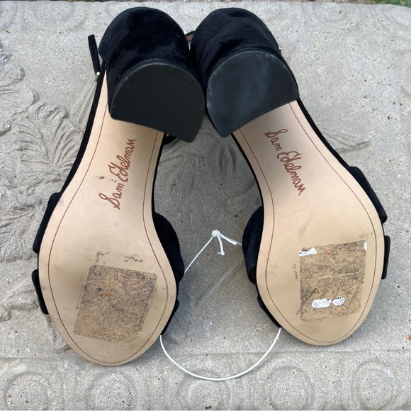 Sam Edelman Yancy Block Heel Ankle Strap Sandals Black Suede Size 6.5 NWOB - Picture 5 of 7